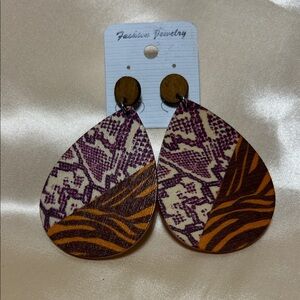 Fashion Jewelry wooden dangle Teardrop Earrings